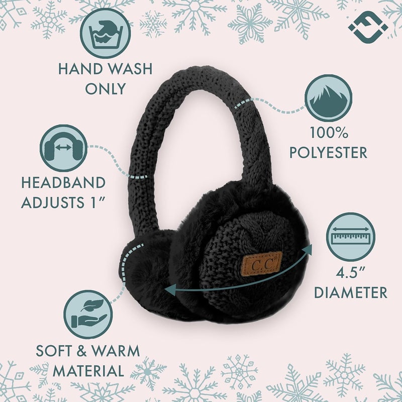Funky Junque Winter Ear Muffs for Kids Girl Boy Fuzzy Cozy Warm Earmuffs Adjustable Cold Weather Ear Warmer Ages 4-12 - Image 3
